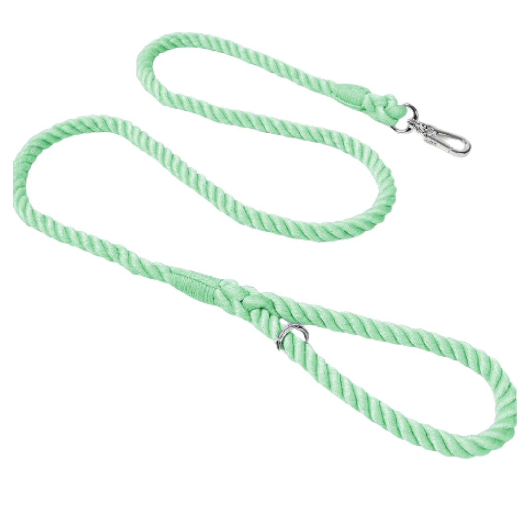 Classic cotton braided rope leash for dogs, sturdy and stylish - Kostbar Pet Club
