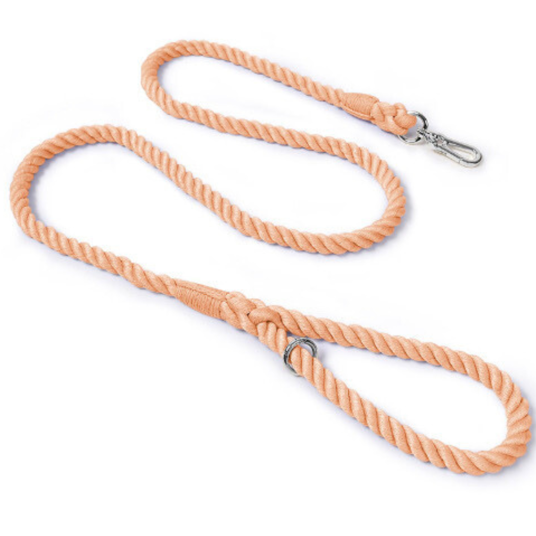 Classic cotton braided rope leash for dogs, sturdy and stylish - Kostbar Pet Club
