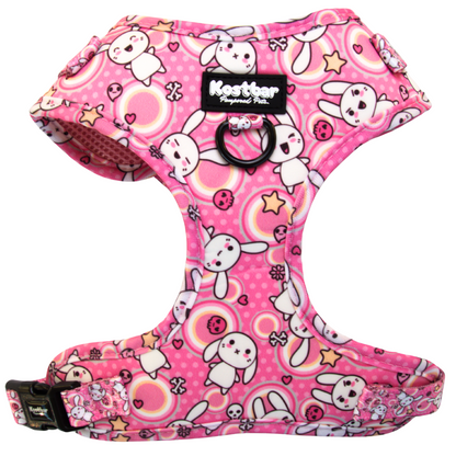 Kawaii Doodles harness & leash set, playful pattern for pets - Kostbar Pet Club
