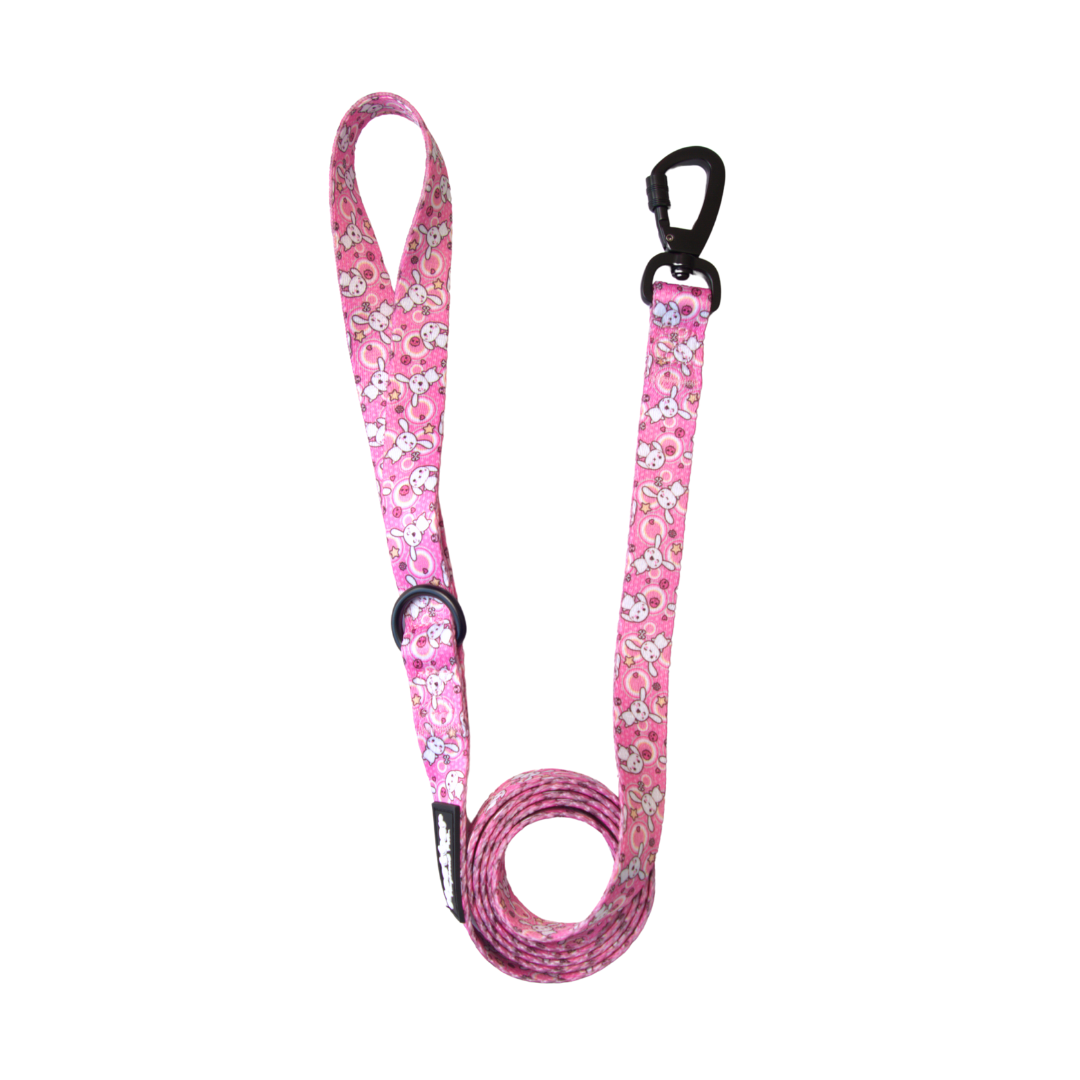 Polyester leash with Kawaii Doodles design, durable for pet walks - Kostbar Pet Club
