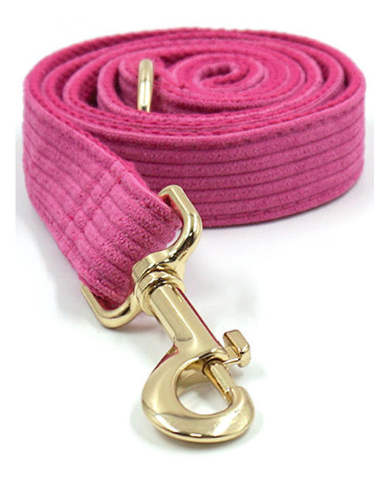 Pink corduroy pet leash, chic and comfortable - Kostbar Pet Club
