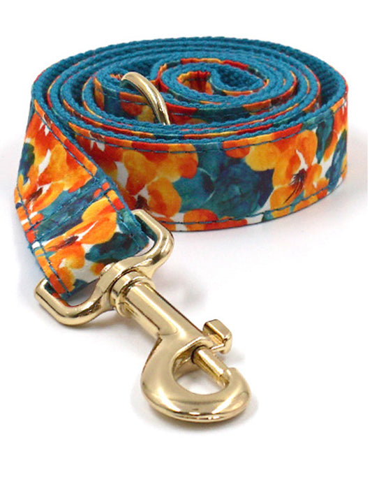 Stylish abstract cotton fabric leash, durable and soft for pet walks - Kostbar Pet Club
